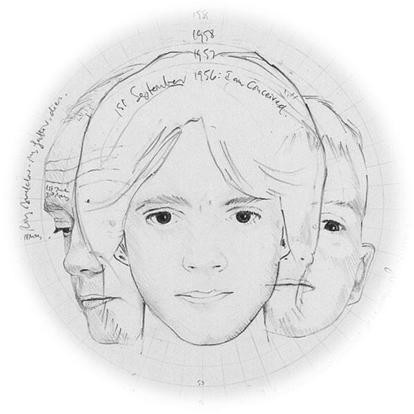 'All I Have Left of You is Me', graphite on paper, 122 x 122 cms. 2004